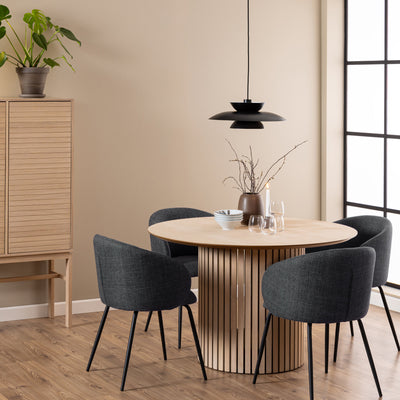Linley Round Dining Table in White Oak – FTG, view 3