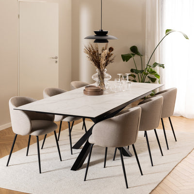 Heaven Extendable Dining Table with Ceramic White Top 200cm – FTG, view 4