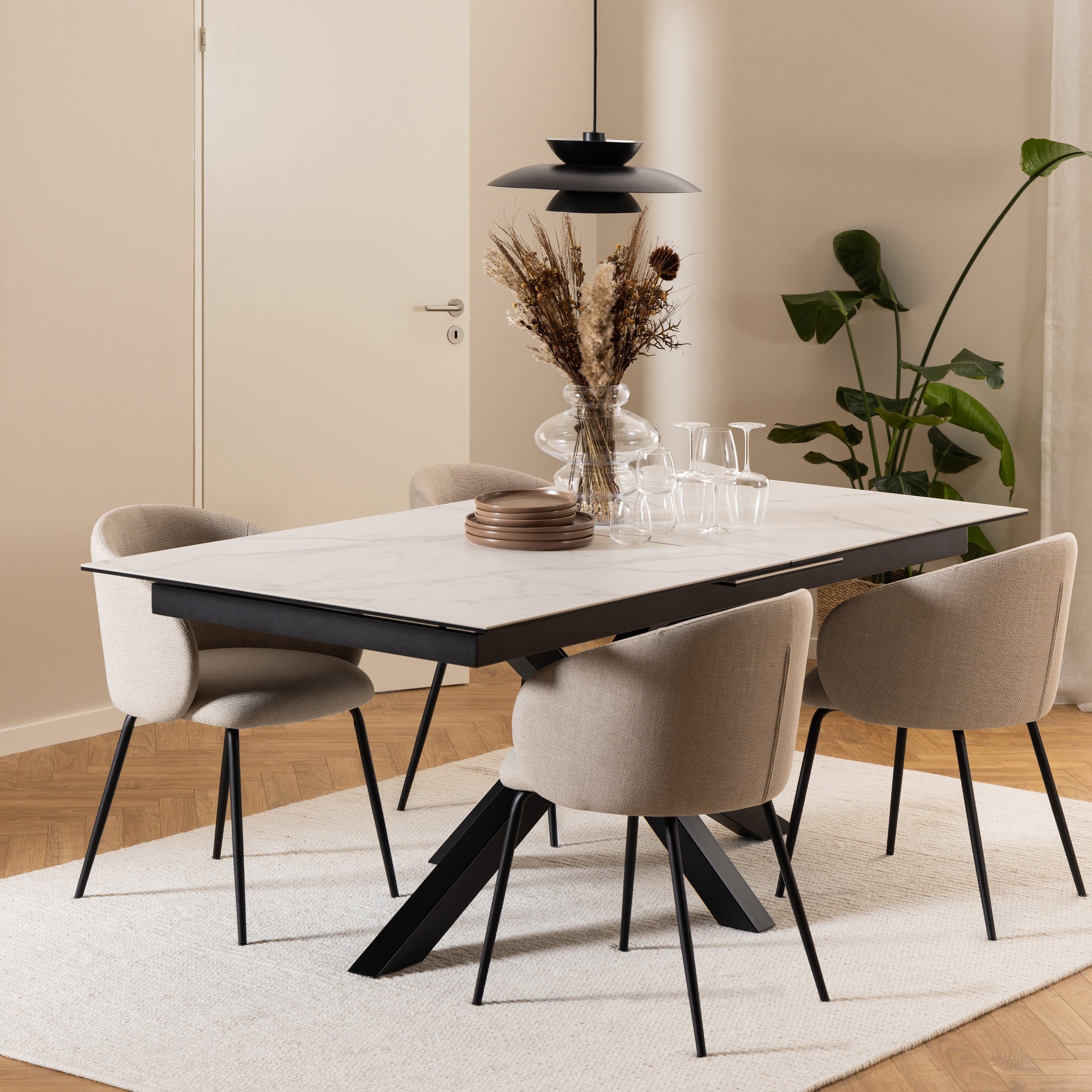Heaven Extendable Dining Table with Ceramic White Top 200cm – FTG, view 5