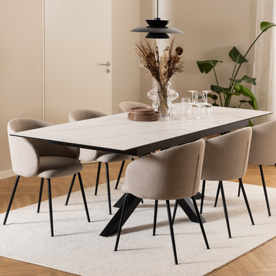 Heaven Extendable Dining Table with Ceramic White Top 200cm – FTG, view 6