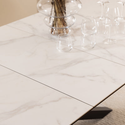 Heaven Extendable Dining Table with Ceramic White Top 200cm – FTG, view 8