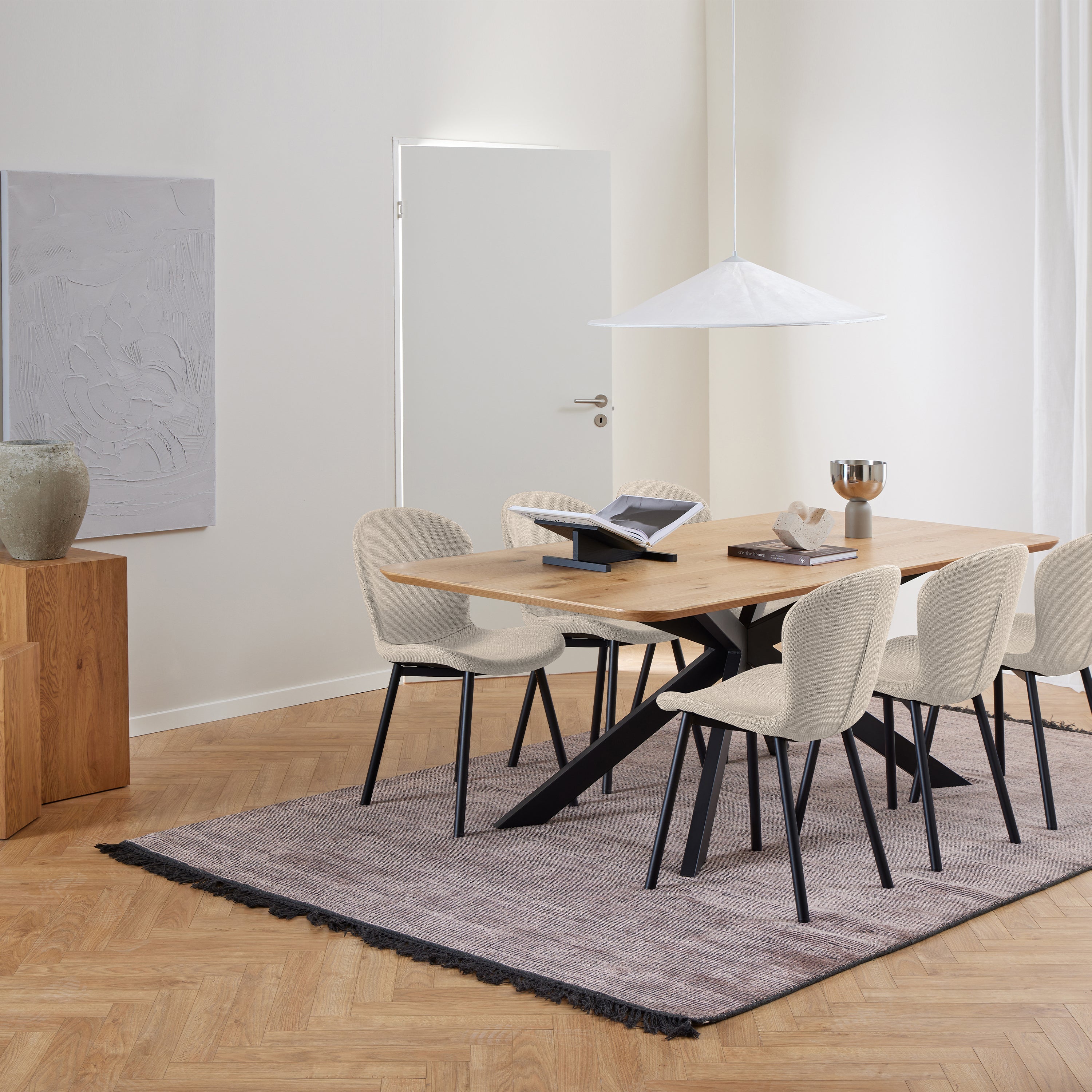 Irwine Dining Table in Matt Oak 200x75cm – FTG, view 3