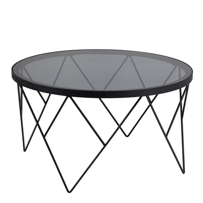 Halstow Coffee Table in Black with Smoked Glass Top – FTG