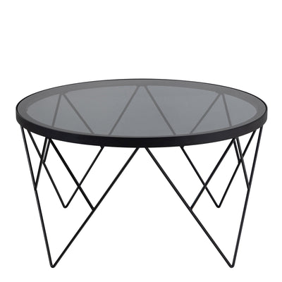 Halstow Coffee Table in Black with Smoked Glass Top – FTG, view 2
