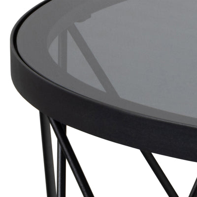 Halstow Coffee Table in Black with Smoked Glass Top – FTG, view 5