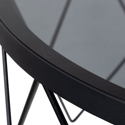 Halstow Coffee Table in Black with Smoked Glass Top – FTG, view 6