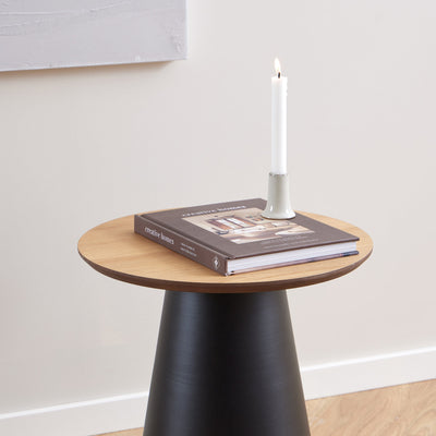 Soli Round Coffee Table in Oak/Black 45x48cm – FTG, view 4
