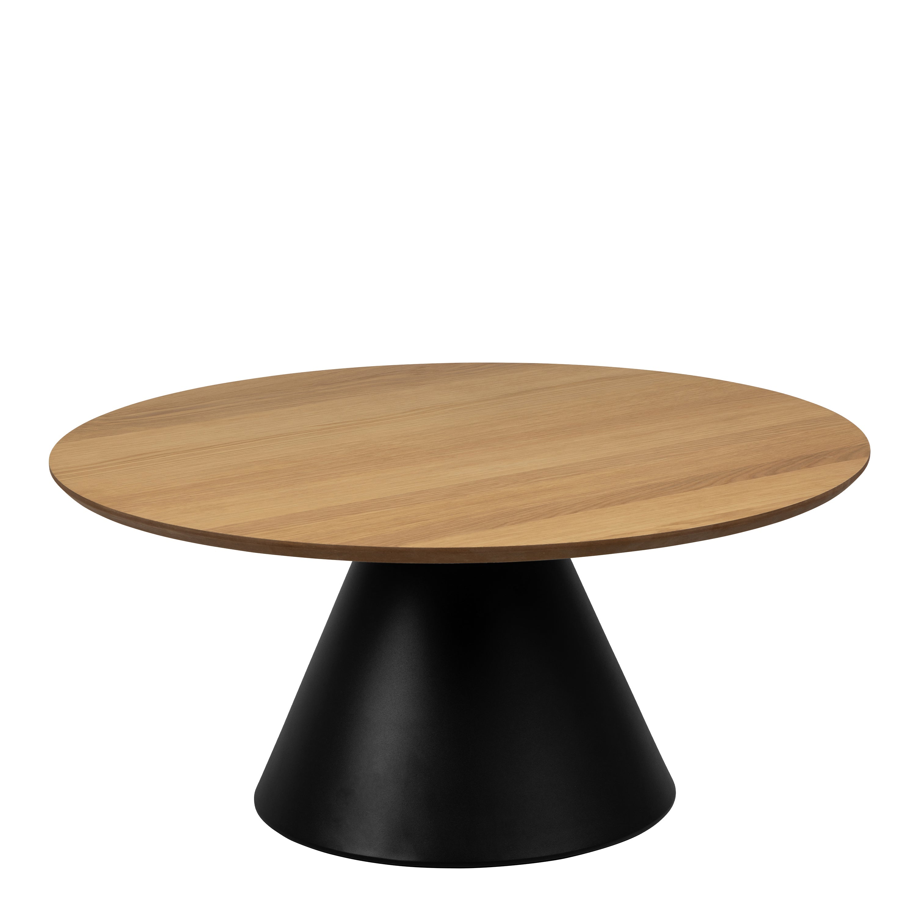 Soli Round Coffee Table in Oak/Black 85x40cm – FTG