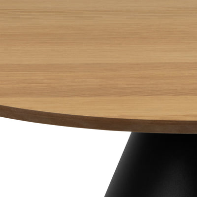 Soli Round Coffee Table in Oak/Black 85x40cm – FTG, view 5