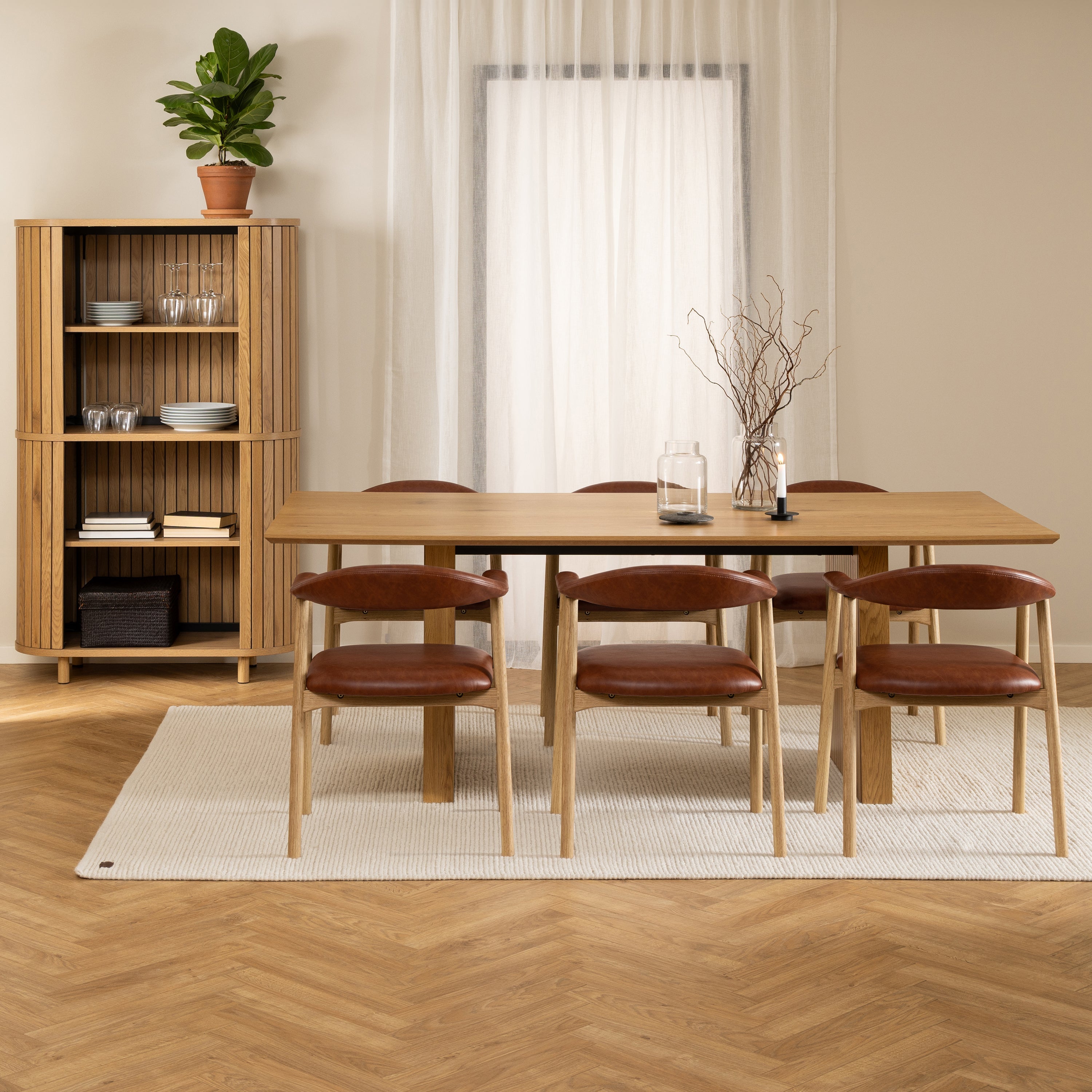 Colima Dining Table in Oak – FTG, view 3