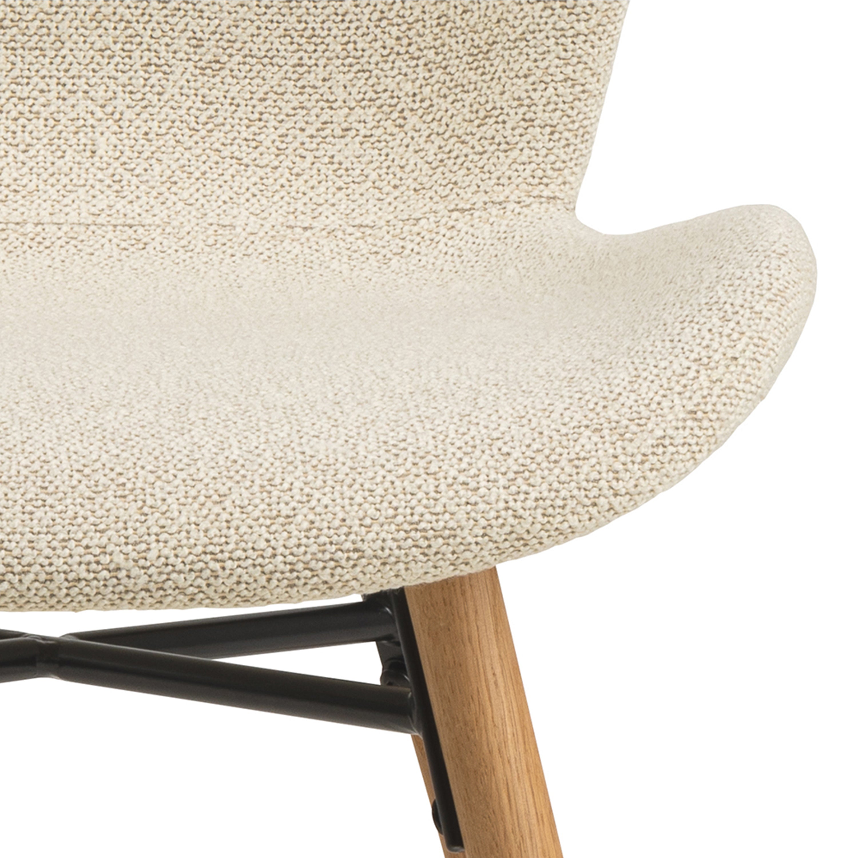 Batilda Dining Chairs with Cream Fabric and Oak Set of 2 – FTG, view 7