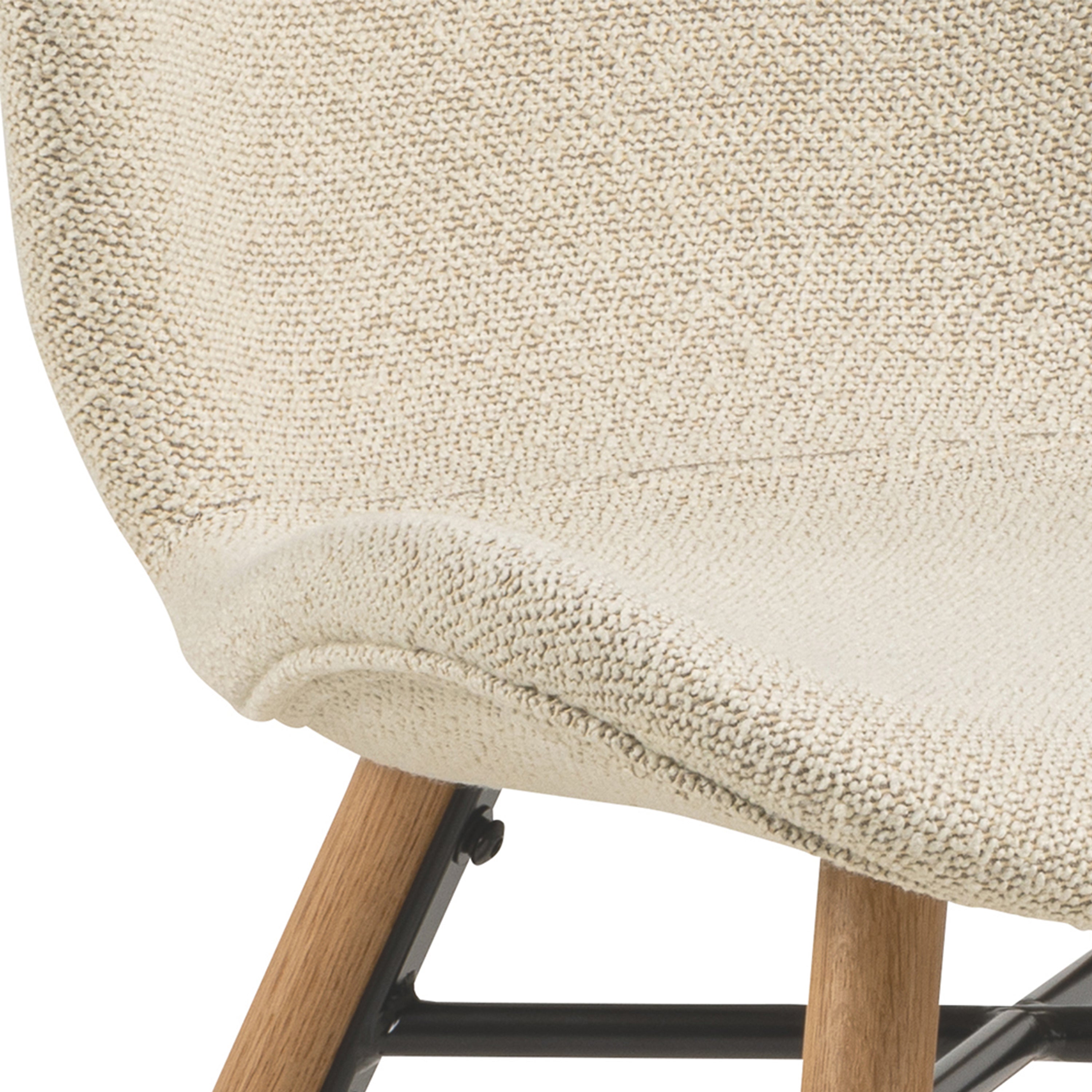 Batilda Dining Chairs with Cream Fabric and Oak Set of 2 – FTG, view 9
