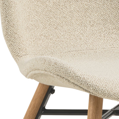 Batilda Dining Chairs with Cream Fabric and Oak Set of 2 – FTG, view 9