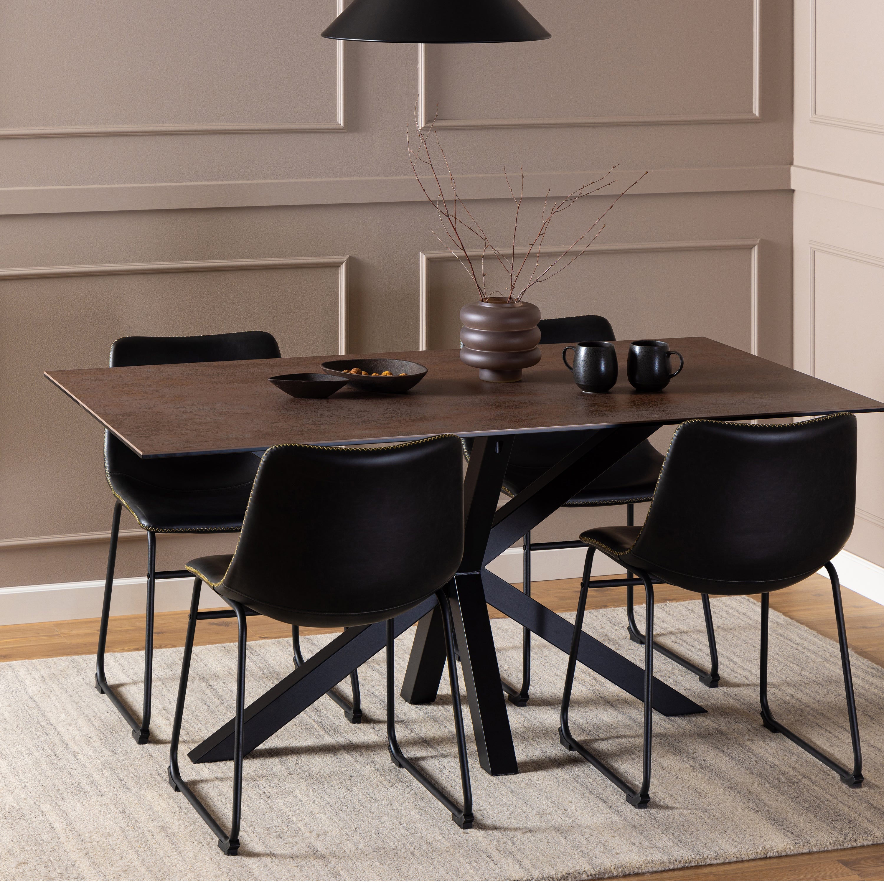 Heaven Dining Table in Ceramic Rusty Brown 160x75.5cm – FTG, view 4