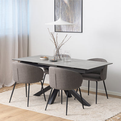 Heaven Extendable Dining Table with Ceramic Grey Top 168cm – FTG, view 4