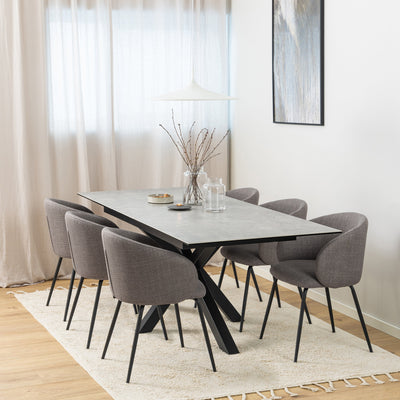 Heaven Extendable Dining Table with Ceramic Grey Top 168cm – FTG, view 5