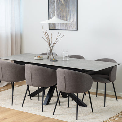 Heaven Extendable Dining Table with Ceramic Grey Top 168cm – FTG, view 6