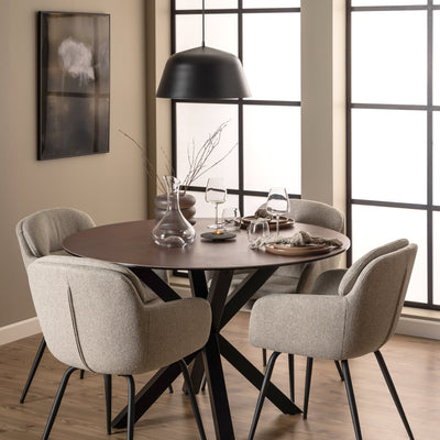 Heaven Round Dining Table with Ceramic Rusty Brown Top – FTG, view 3