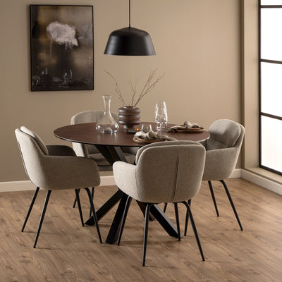 Heaven Round Dining Table with Ceramic Rusty Brown Top – FTG, view 4