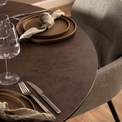 Heaven Round Dining Table with Ceramic Rusty Brown Top – FTG, view 5