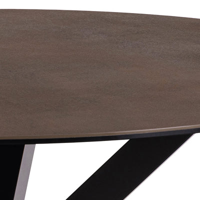 Heaven Round Dining Table with Ceramic Rusty Brown Top – FTG, view 7