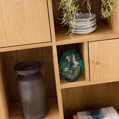 Rangoon 3 Door Large Bookcase in Oak – FTG, view 7