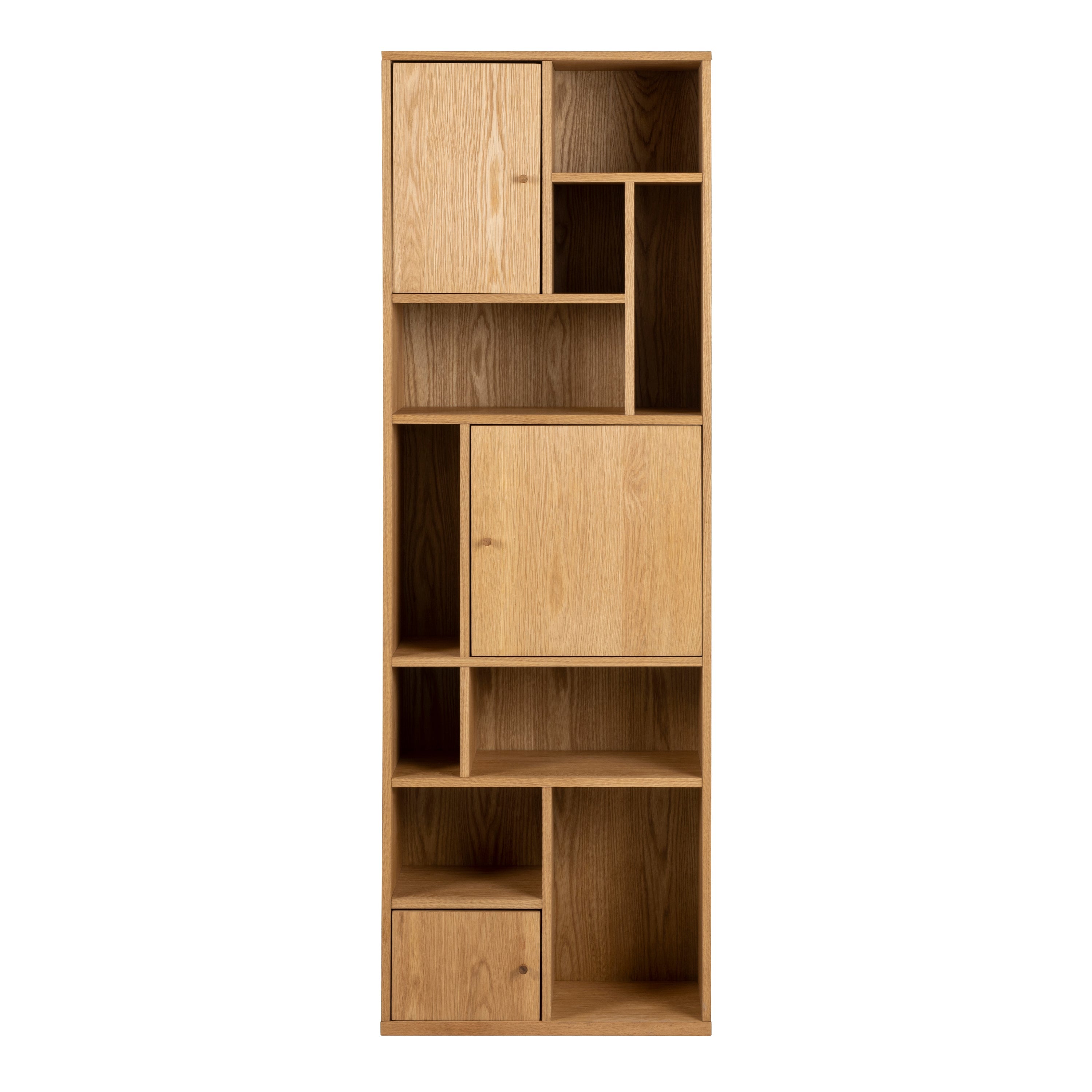 Rangoon 3 Door Bookcase in Oak – FTG, view 2