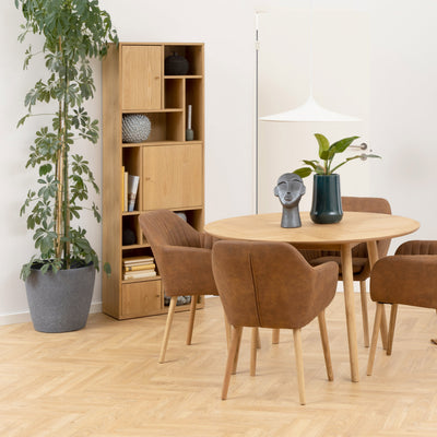 Rangoon 3 Door Bookcase in Oak – FTG, view 5