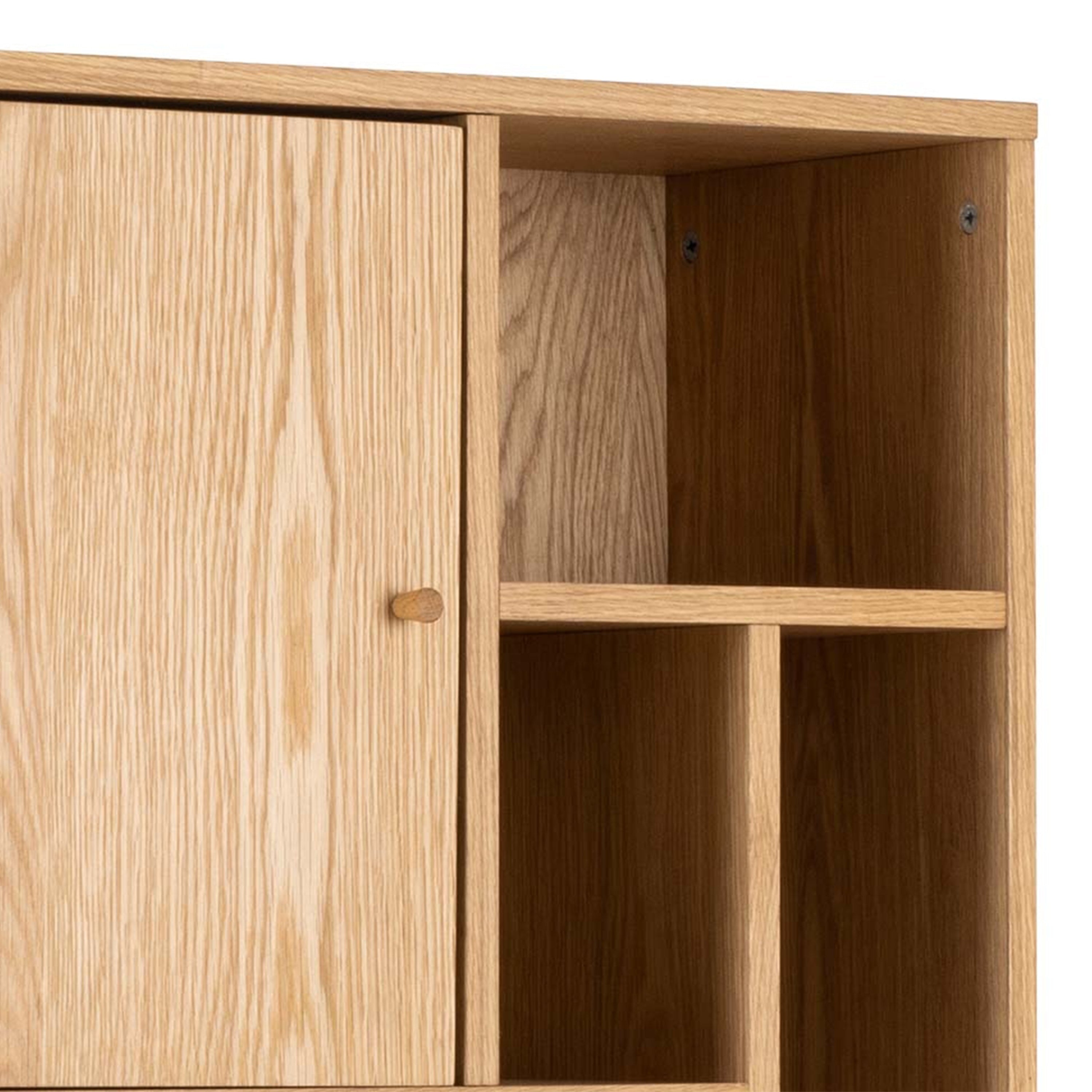 Rangoon 3 Door Bookcase in Oak – FTG, view 7