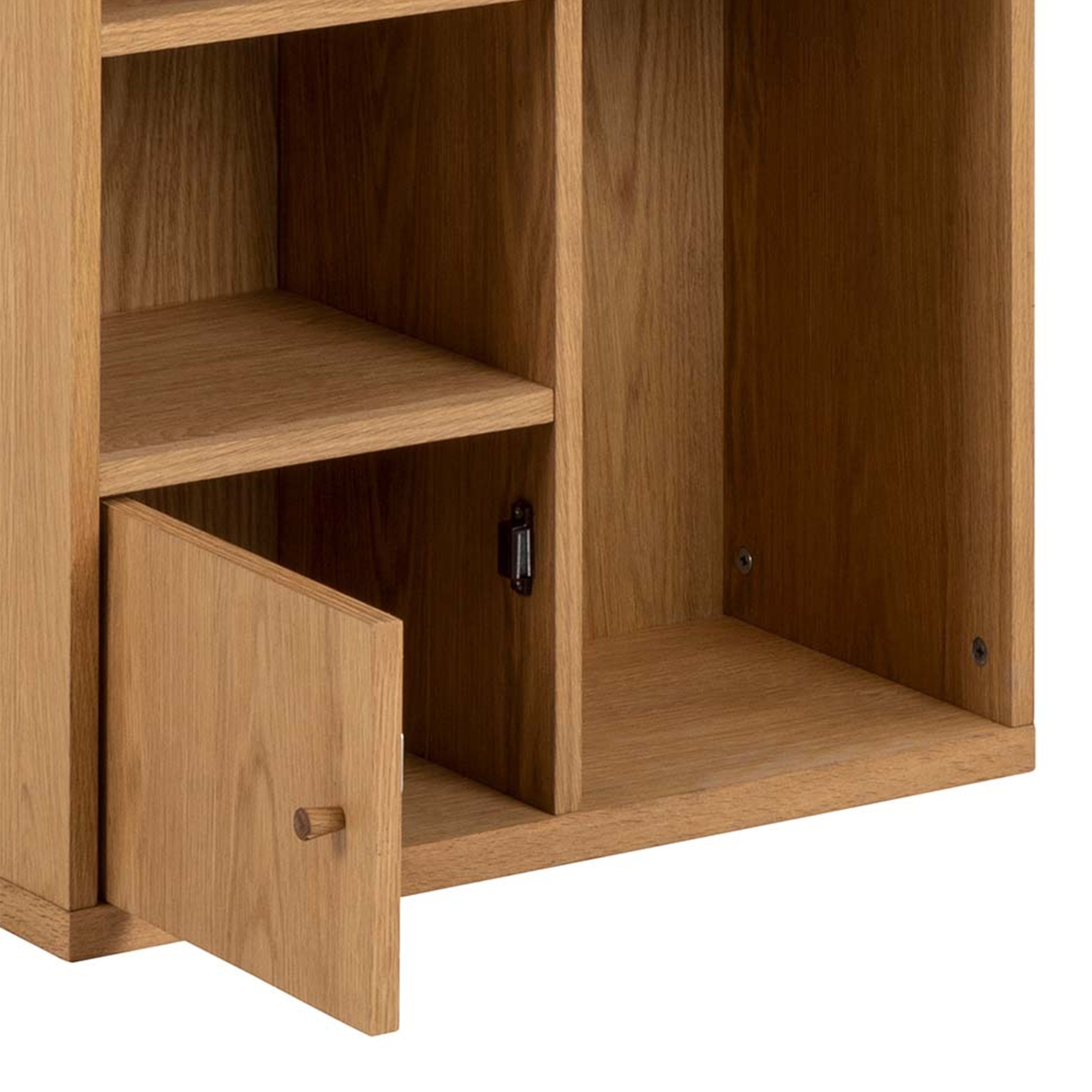 Rangoon 3 Door Bookcase in Oak – FTG, view 8