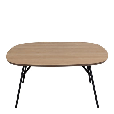 Caracas Square Coffee Table in Oak and Matt Black – FTG, view 2