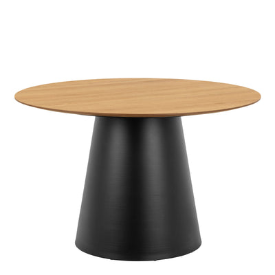 Soli Round Dining Table in Oak/Black 120x75cm – FTG