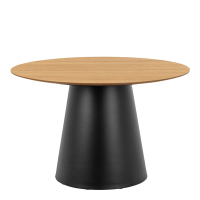 Soli Round Dining Table in Oak/Black 120x75cm – FTG, view 2