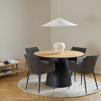 Soli Round Dining Table in Oak/Black 120x75cm – FTG, view 4