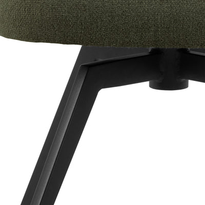 Soli Round Dining Table in Oak/Black 120x75cm Included 4 Darlene Dining Chair with Armrest and Swivel Function in Green –…