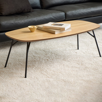 Caracas Rectangular Coffee Table in Oak and Matt Black – FTG, view 3