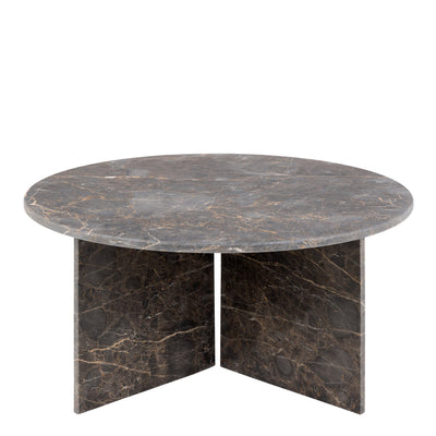 Vega Round Coffee Table with Marron Marble Top 90cm – FTG, view 2