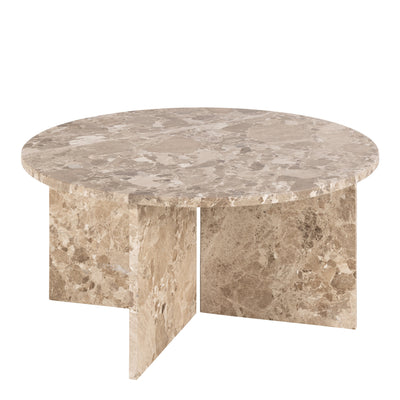 Vega Round Coffee Table with Brown Marble Top 90cm – FTG, view 2