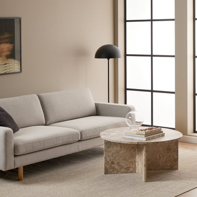 Vega Round Coffee Table with Brown Marble Top 90cm – FTG, view 3