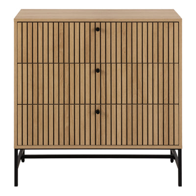 Albany Chest of 3 Drawers in Oak/Black Legs – FTG, view 2