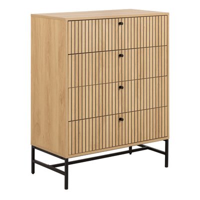 Albany Chest of 4 Drawers in Oak/Black Legs – FTG