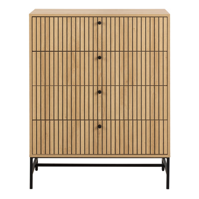 Albany Chest of 4 Drawers in Oak/Black Legs – FTG, view 2