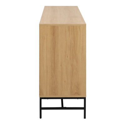 Albany Wide Chest of 6 Drawers in Oak/Black Legs – FTG, view 3