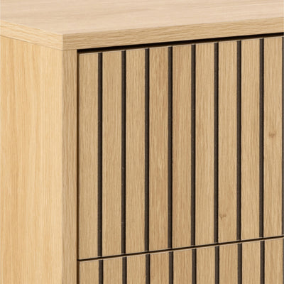 Albany Wide Chest of 6 Drawers in Oak/Black Legs – FTG, view 7