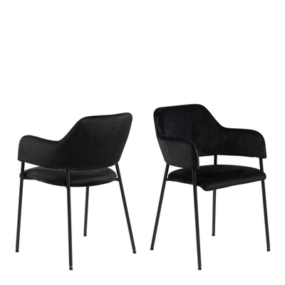 Christo Dining Table in Oak 220x75cm including 6 Lima Dining Chairs with Armrest in Black – FTG, view 8