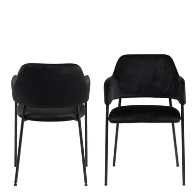 Christo Dining Table in Oak 220x75cm including 6 Lima Dining Chairs with Armrest in Black – FTG, view 9