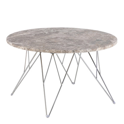 Prunus Round Coffee Table with Grey-Brown Marble Top – FTG