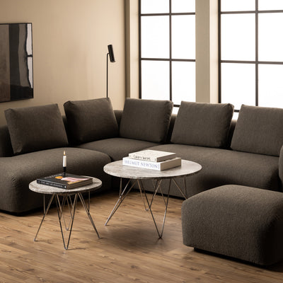 Prunus Round Coffee Table with Grey-Brown Marble Top – FTG, view 3