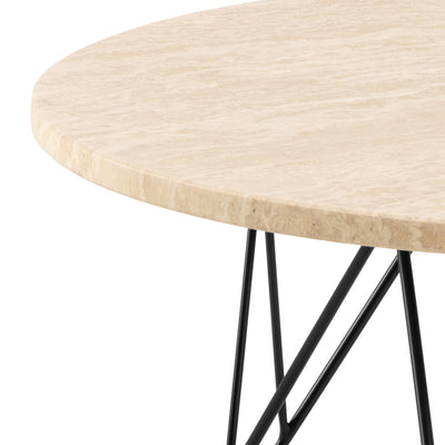 Prunus Round Coffee Table in Matt Beige and Matt Black Coated Steel Base 80x46.4cm – FTG, view 5