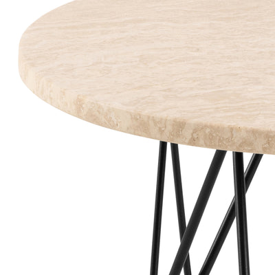 Prunus Round Side Table in Matt Beige and Black Coated Steel Base 55x41.4cm – FTG, view 6
